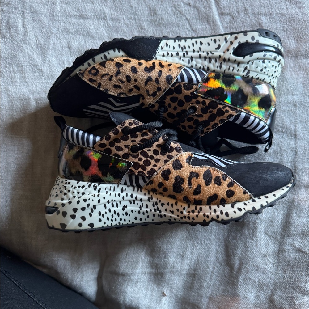 Steve Madden Black and White Striped Sneakers